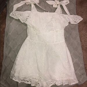 Saks Fifth Ave White Lace Romper
